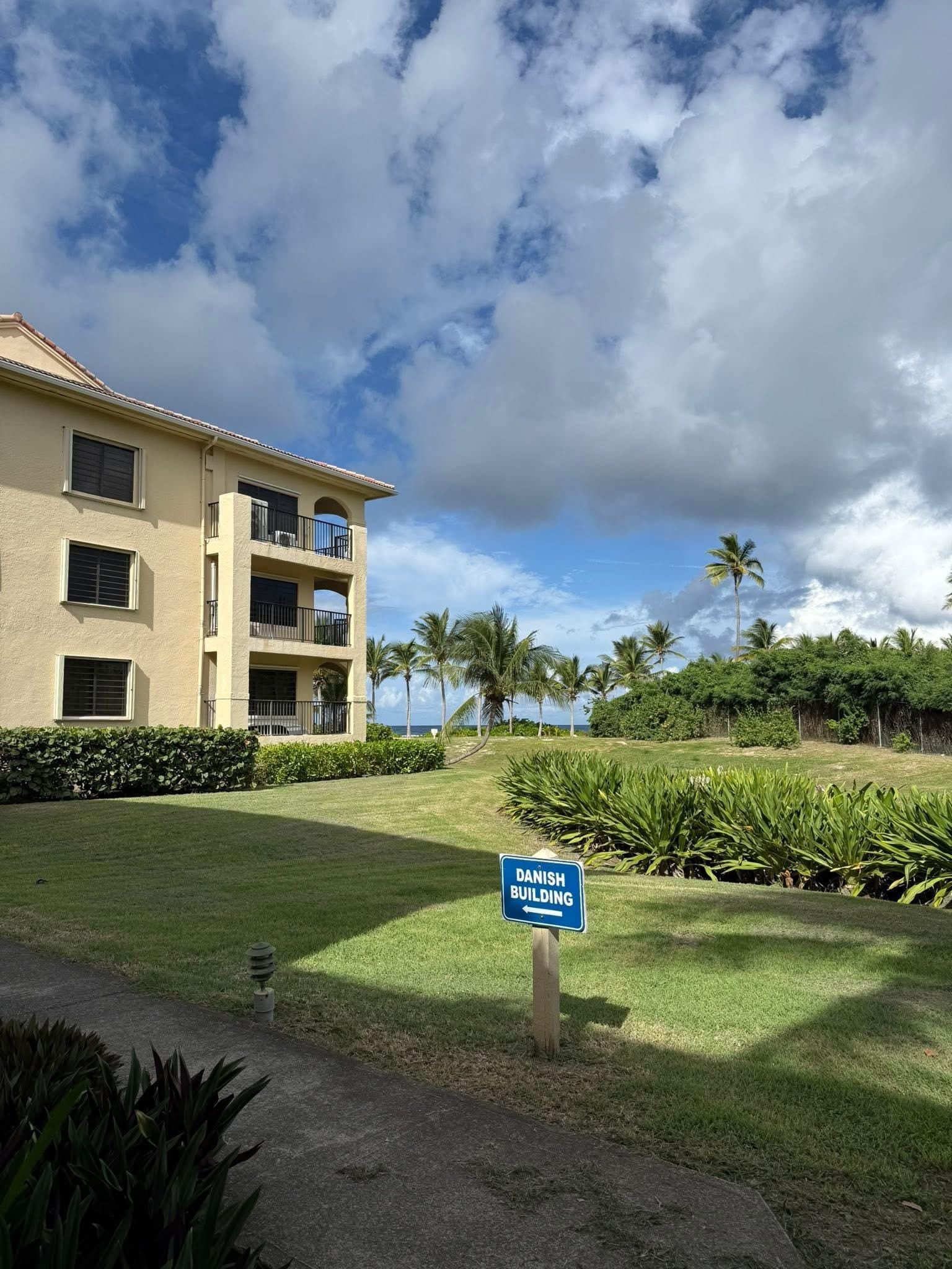 Walk from parking lot to unit