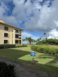 Walk from parking lot to unit