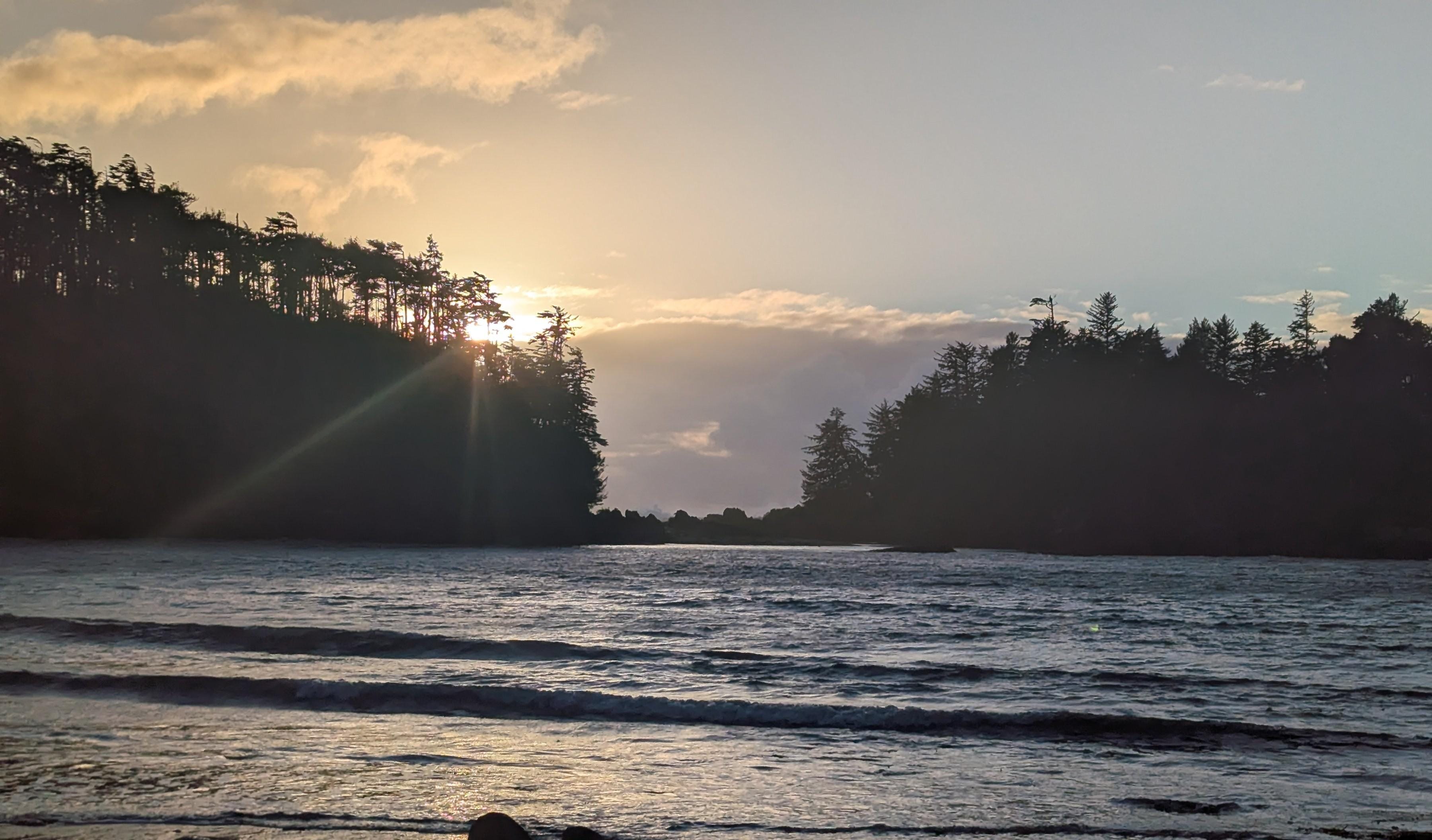 Sunset from Terrace Beach, below the Sitka cabin