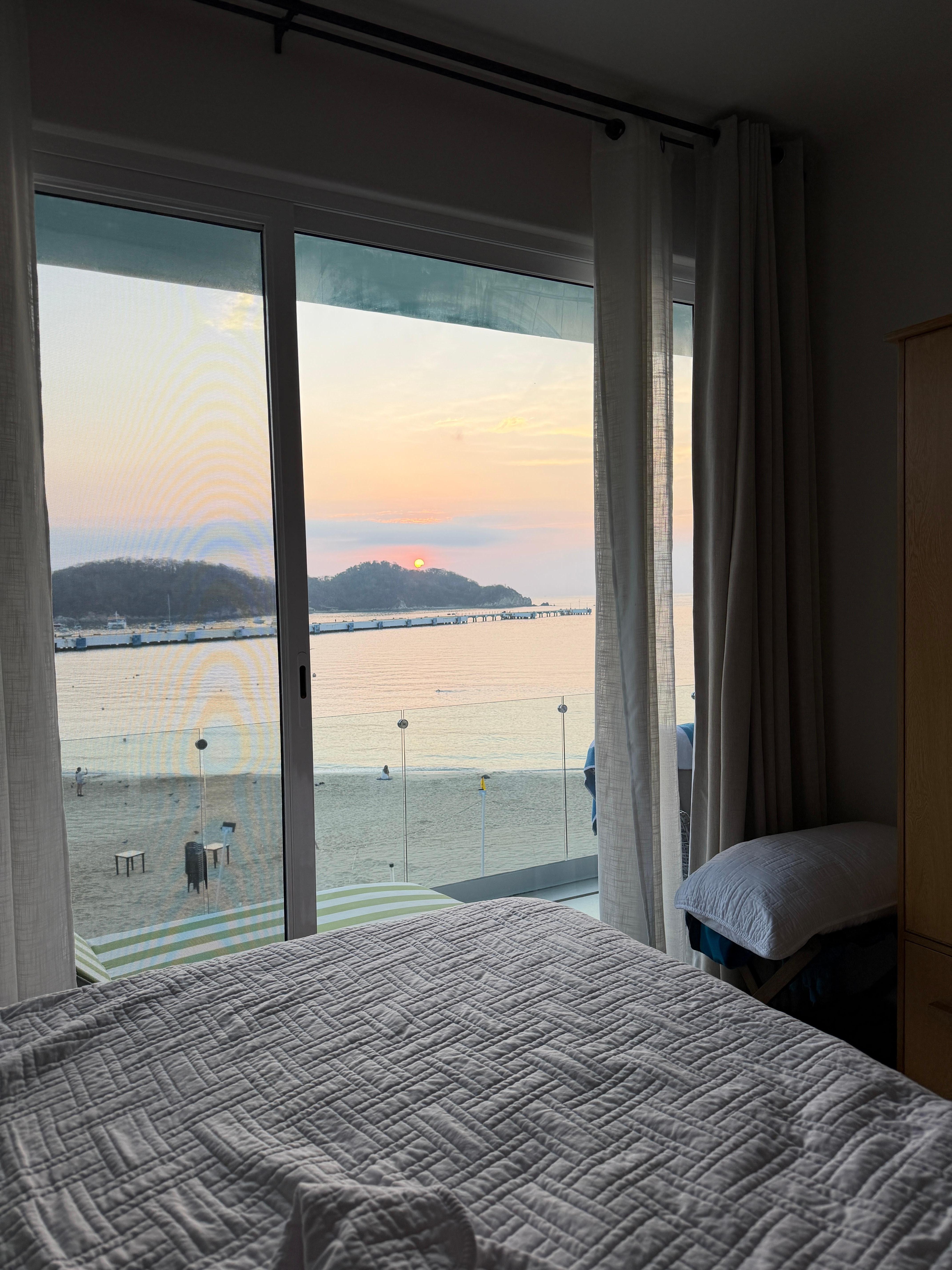 View soon after sunrise from the primary bedroom.