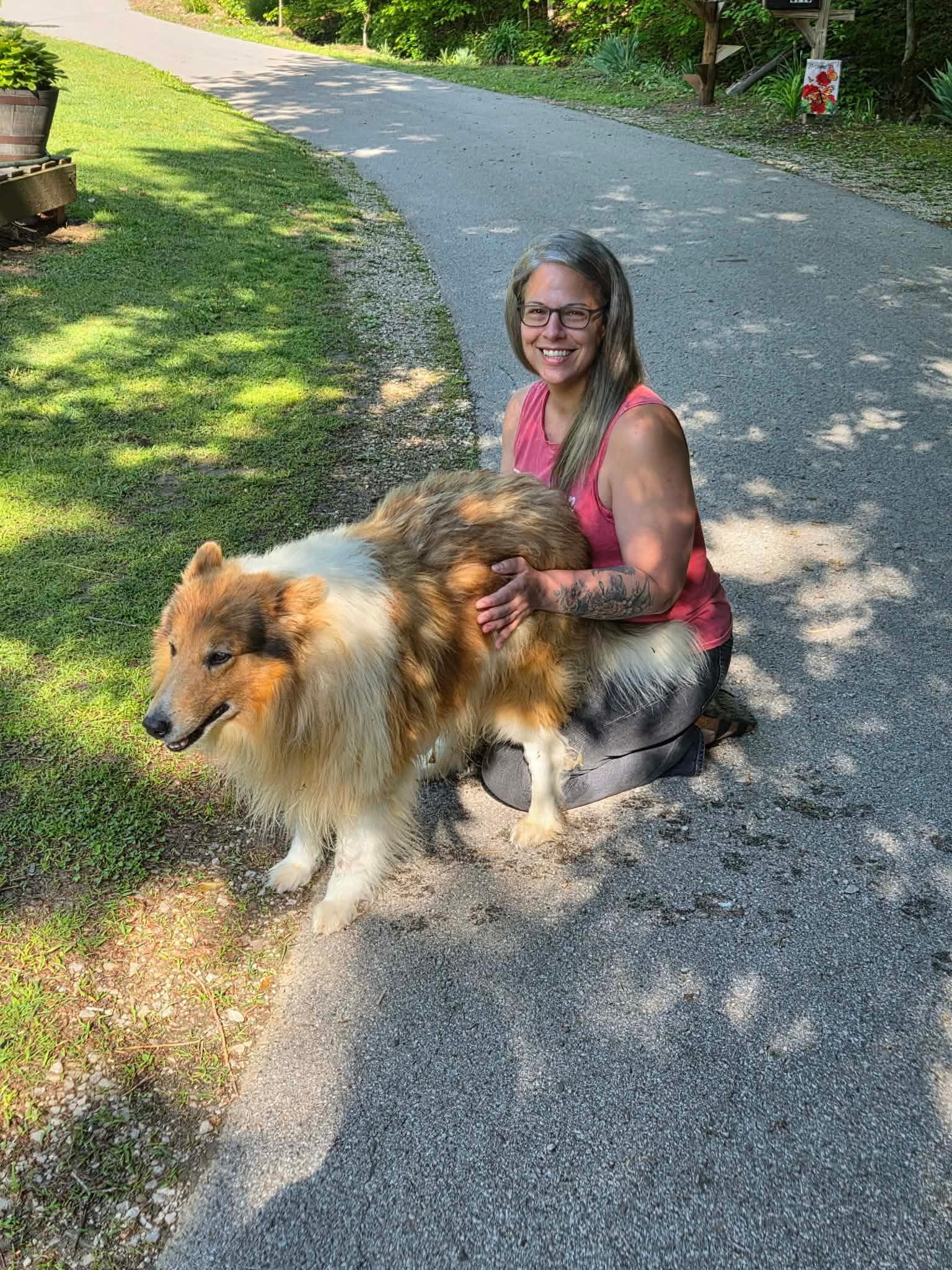 The neighbor's dog often joined us on our daily walks