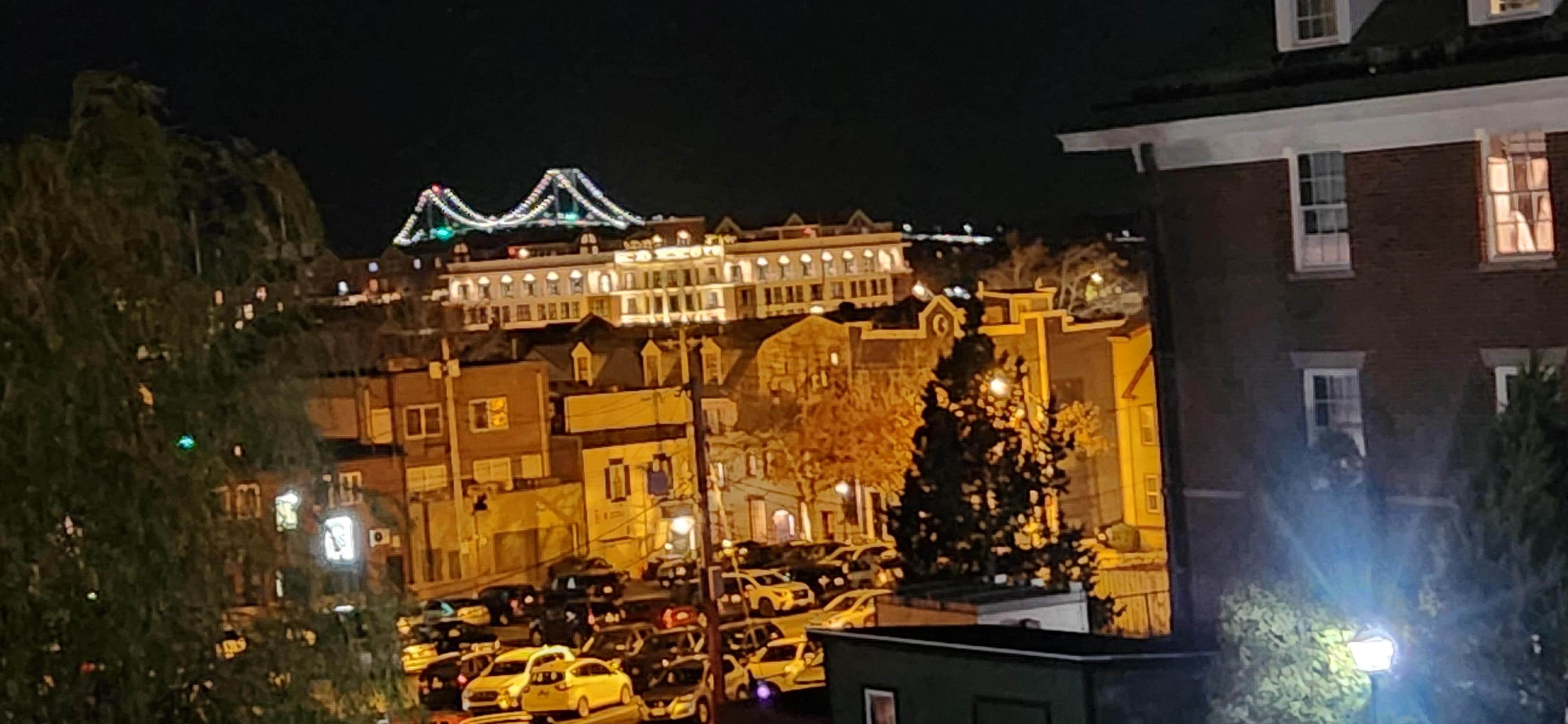 View of the Pell bridge from the top floor