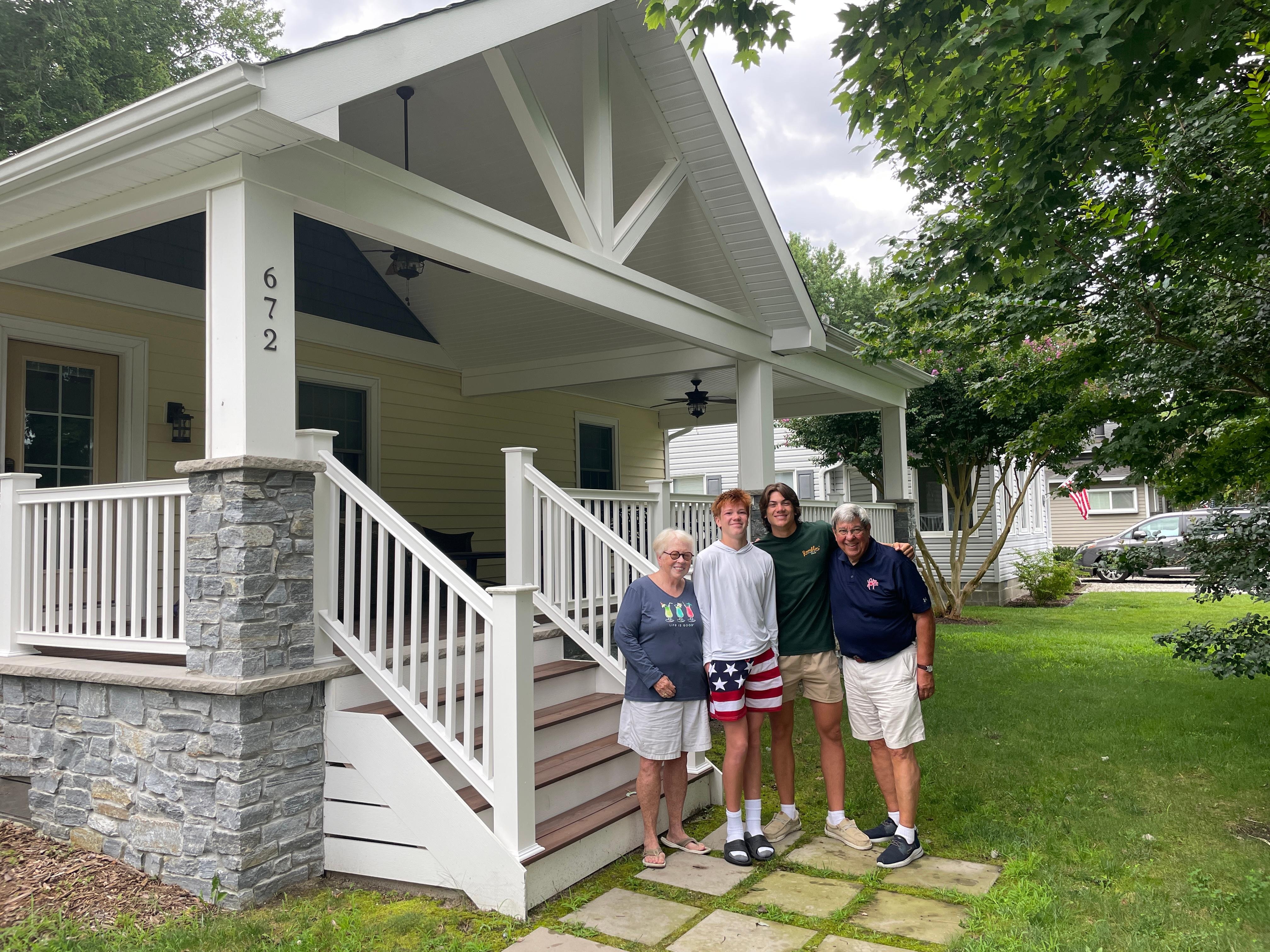 3 generation in front of the house 