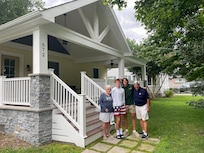 3 generation in front of the house
