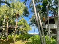 Halfway between lobby and beach (