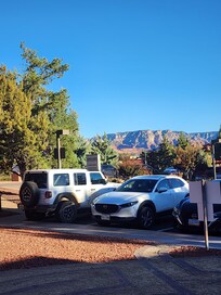Parking lot had a pretty view.