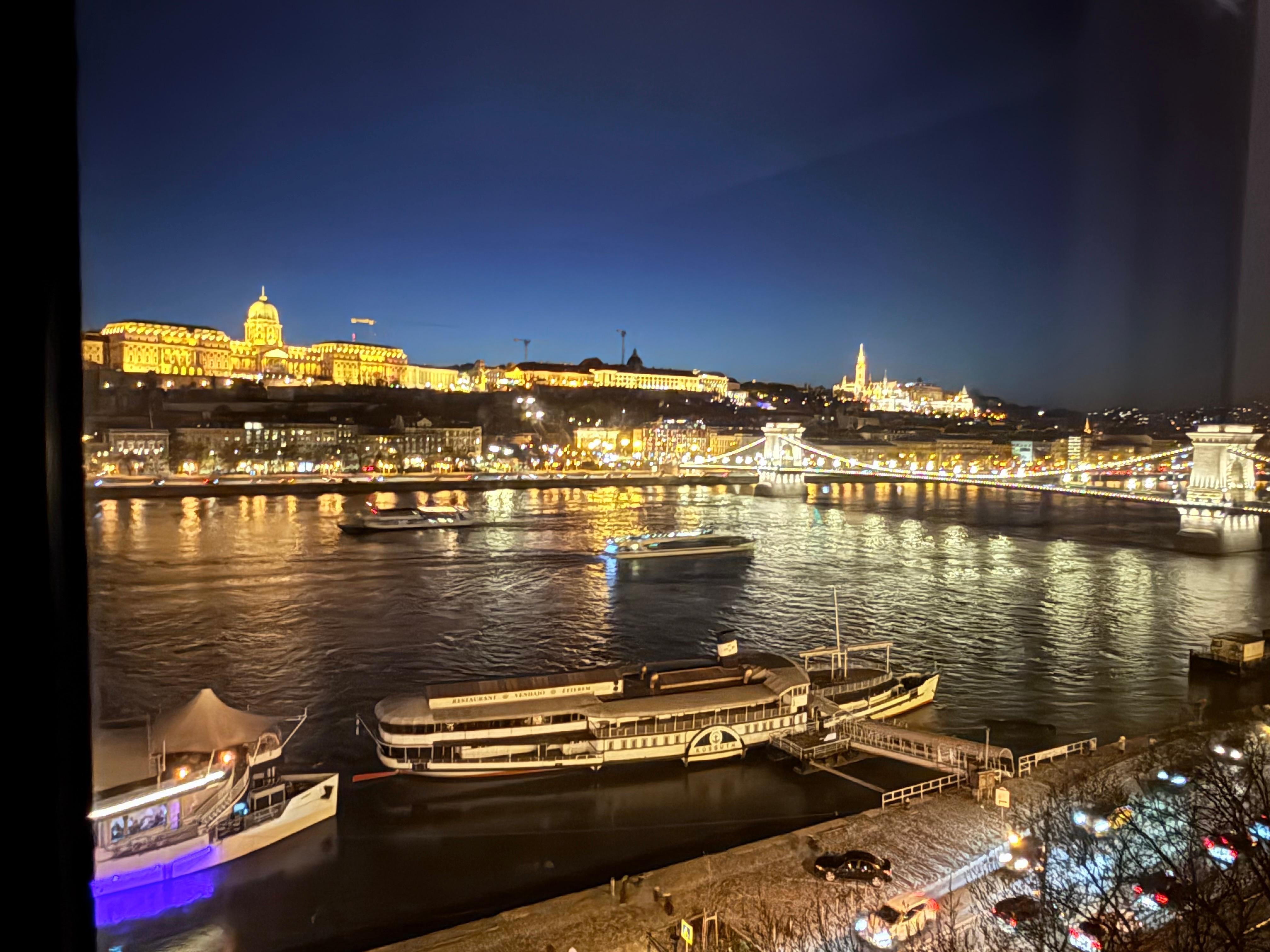  View from the room at night. 