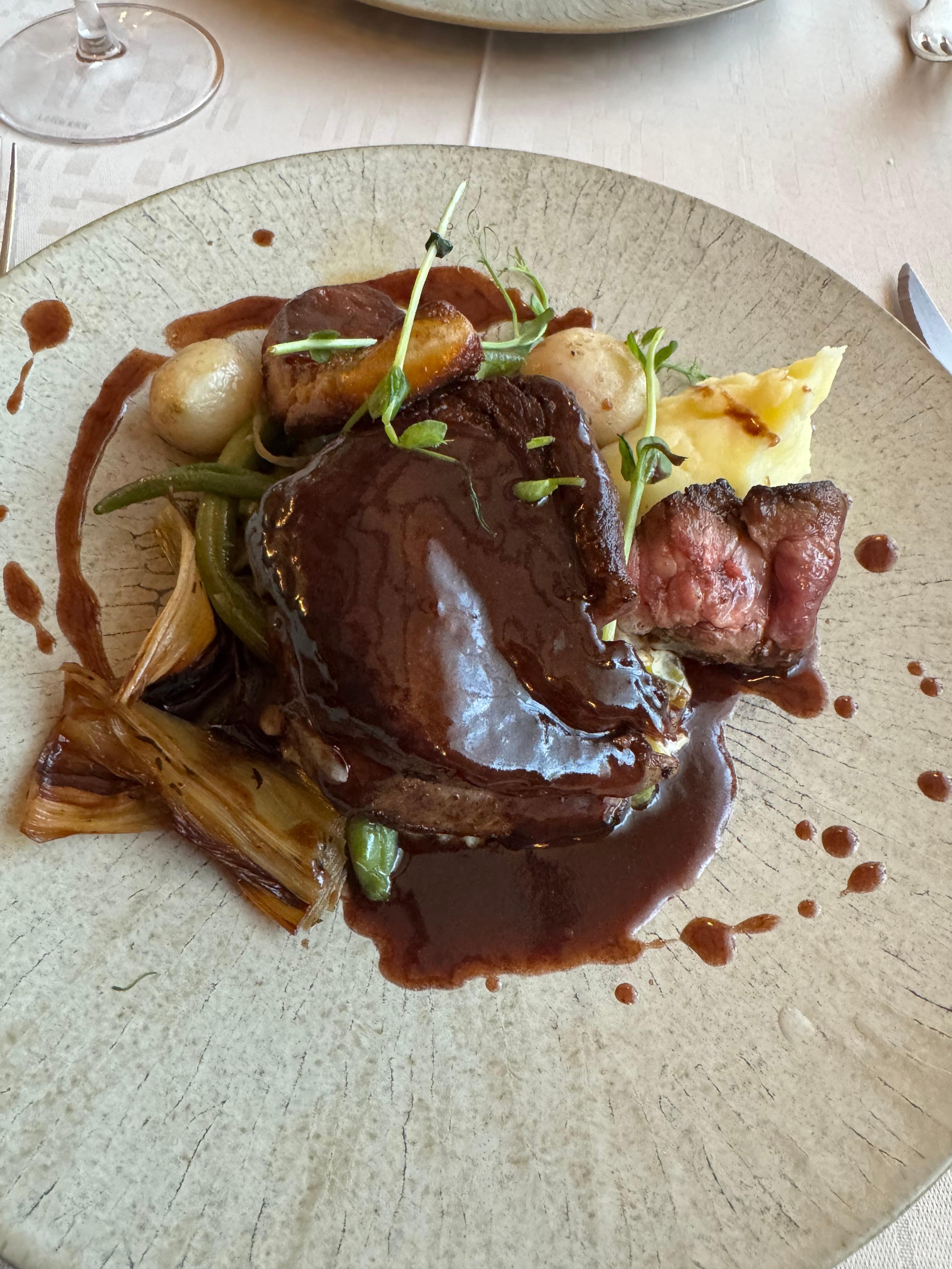Steak with vinegar reduction
