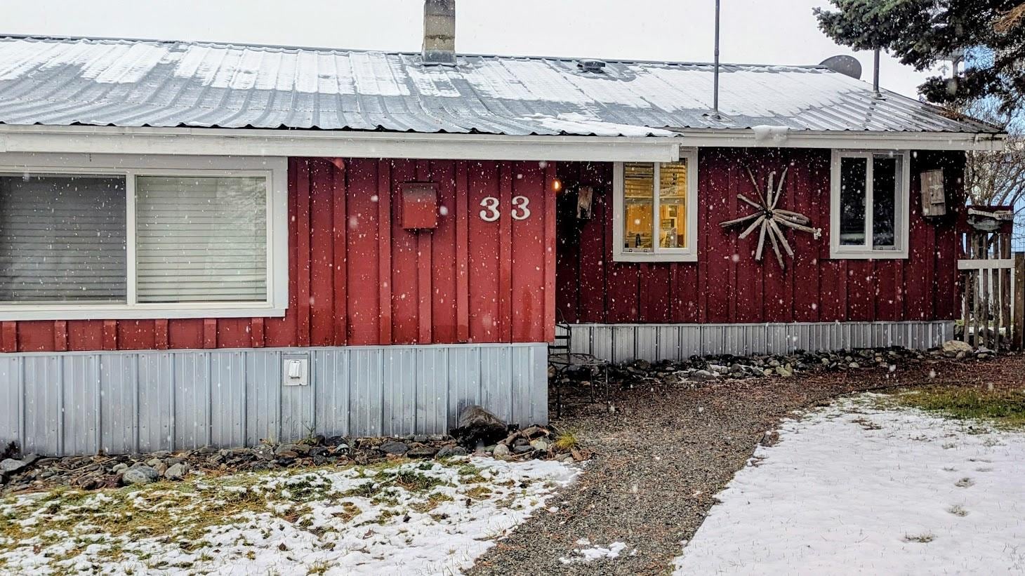 Those white dots are snowflakes