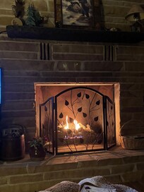 Cozy gas fireplace