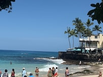 The same beach view from the balcony.