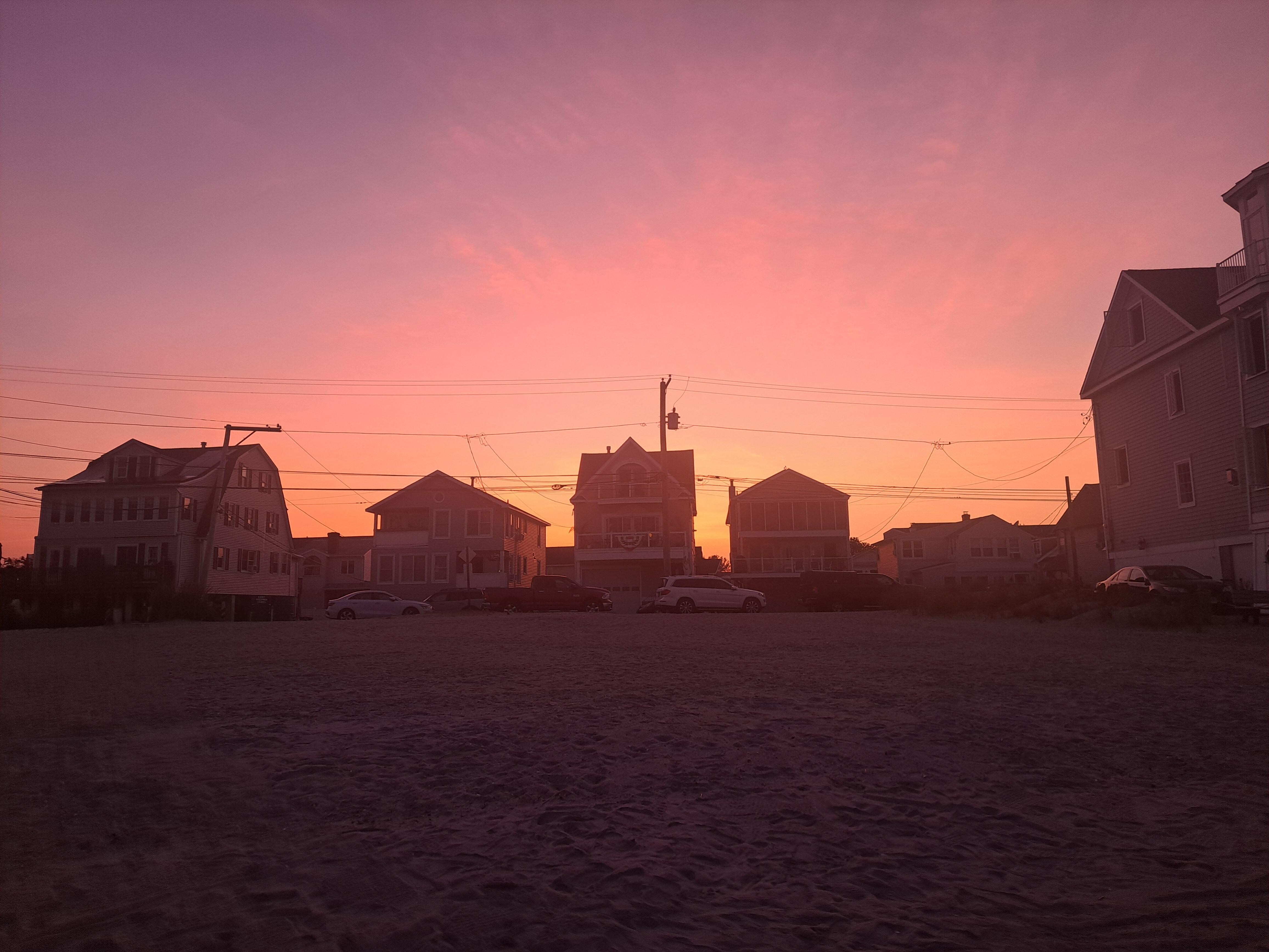 Sunset behind the houses