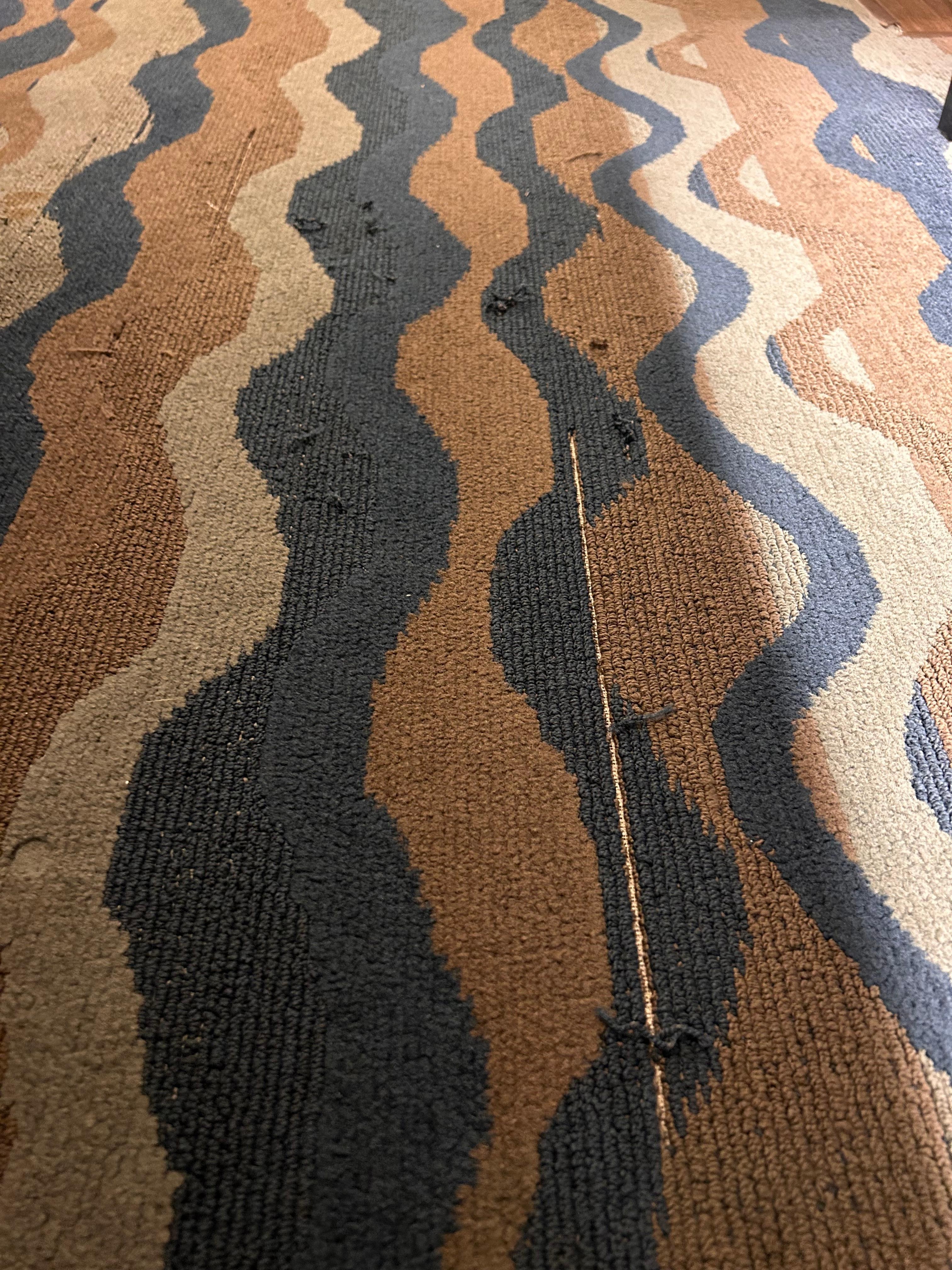 Lots of ripped carpet