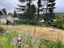 Had fun playing corn hole and relaxing the the charming back yard