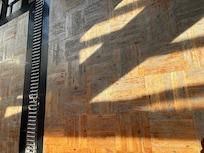 Walkways and parquetary floor worn and uneven