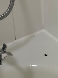 Dated bathroom. No attention to details