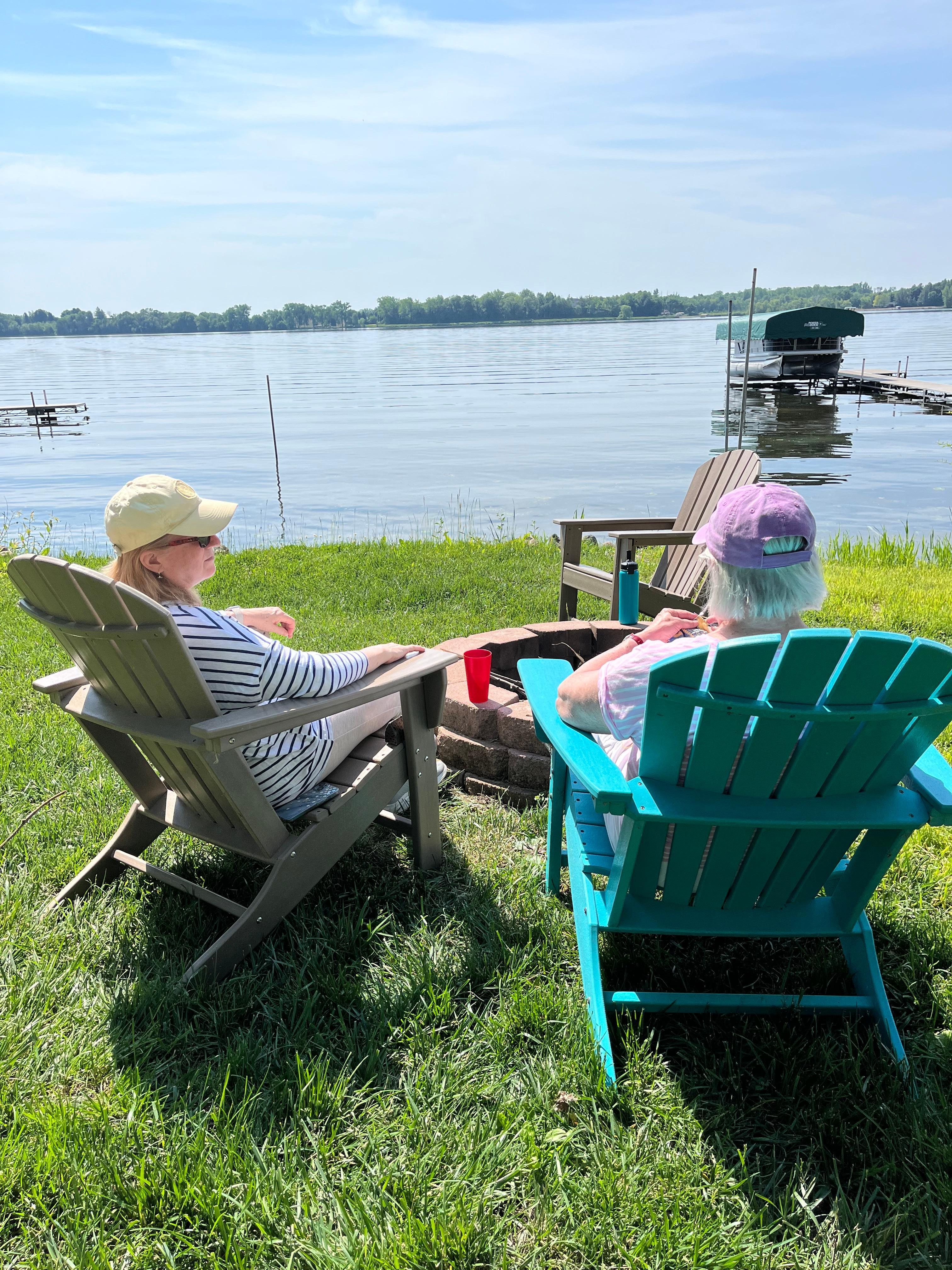 Relaxing by the lake. 