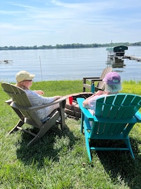Relaxing by the lake.