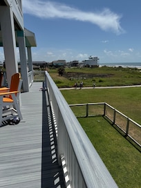 View of walkway to beach from porch.