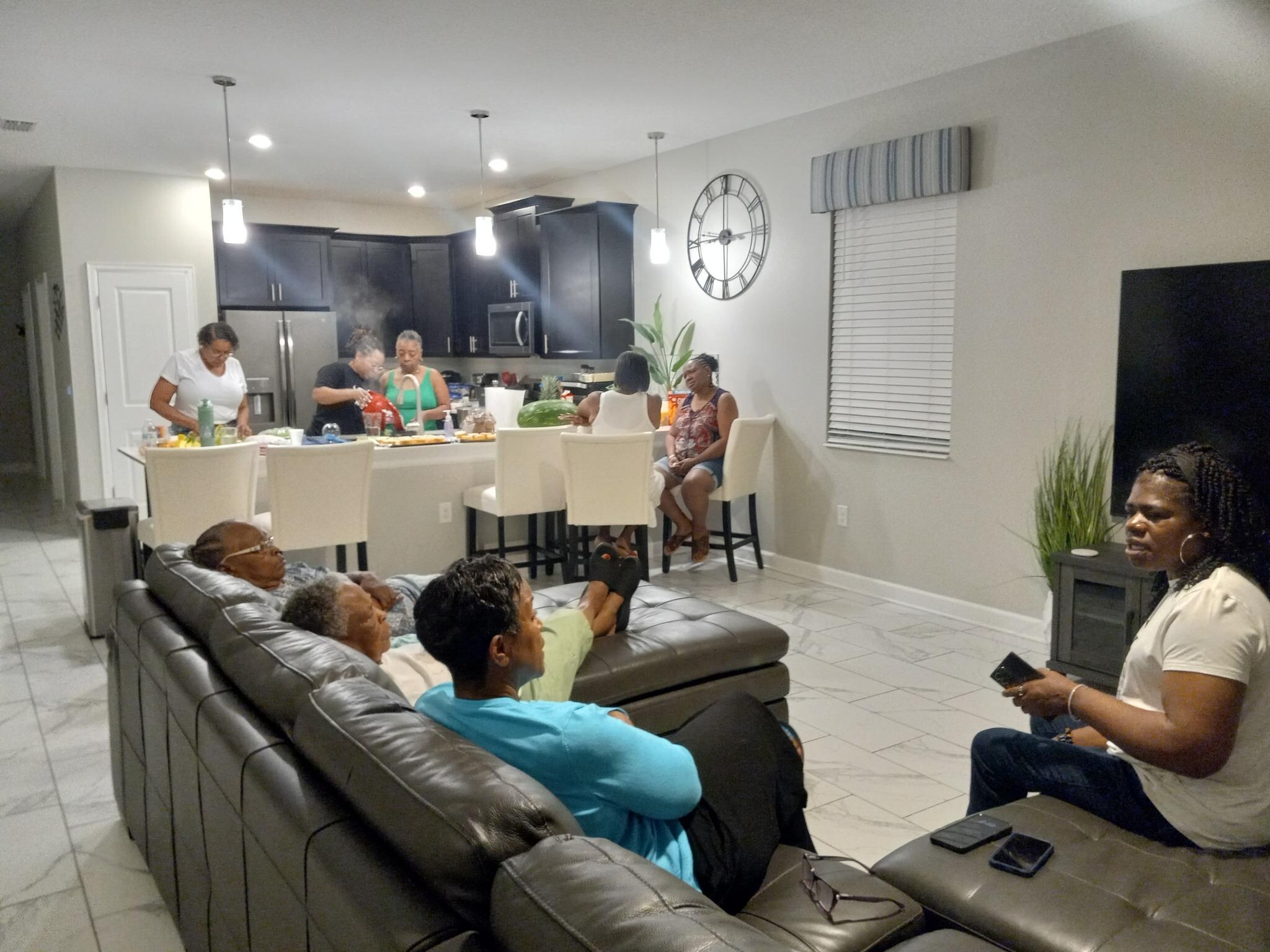 Preparing dinner and fellowship