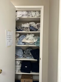 linen closet; supposedly clean linens