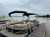 Our boat tied up on the courtesy docks on the back of the building.