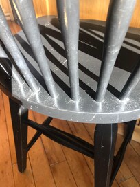 The furniture dusty. Kitchen chairs an bedroom furniture and floors
