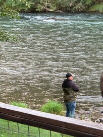 Fishing from the front yard.