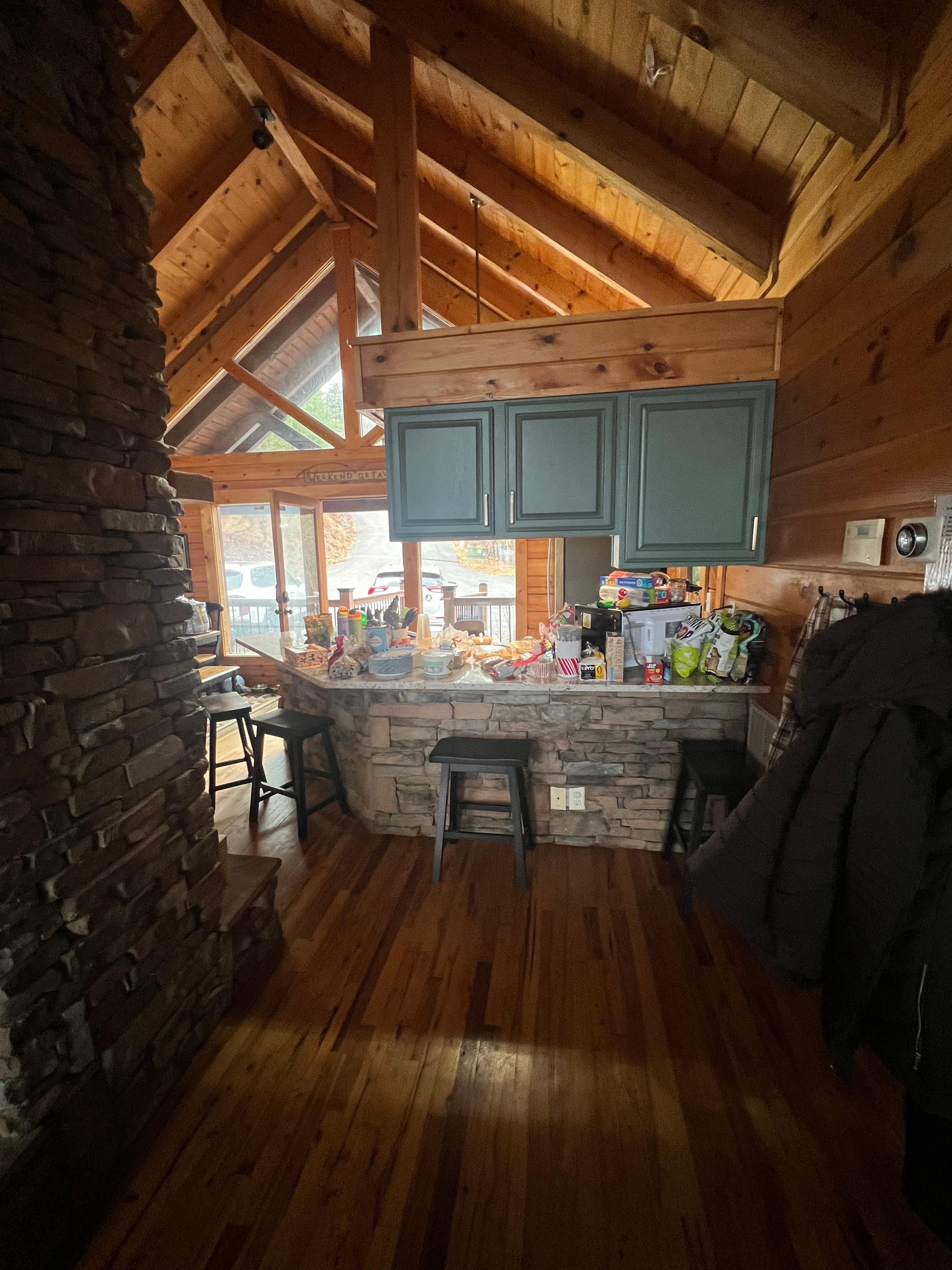 Updated kitchen that is well stocked