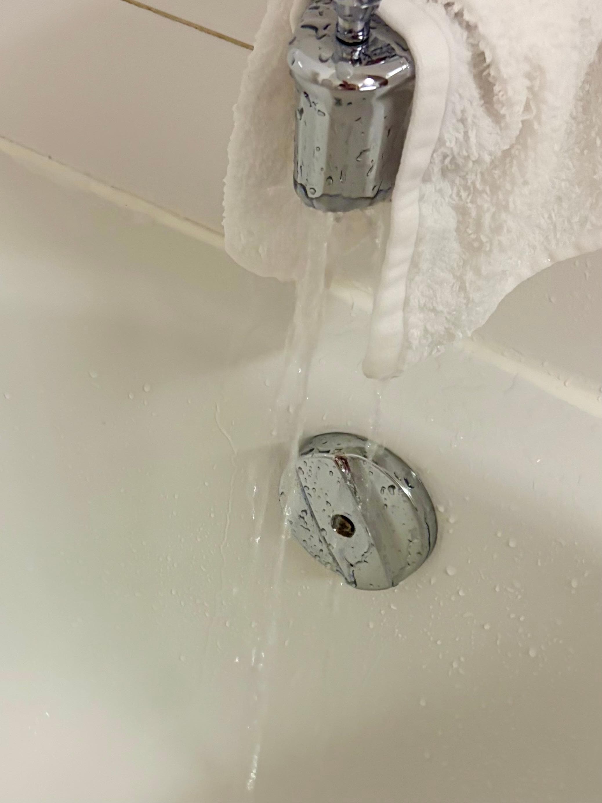 Trickle of water pressure. 