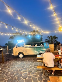 Taco truck at one of the many pools