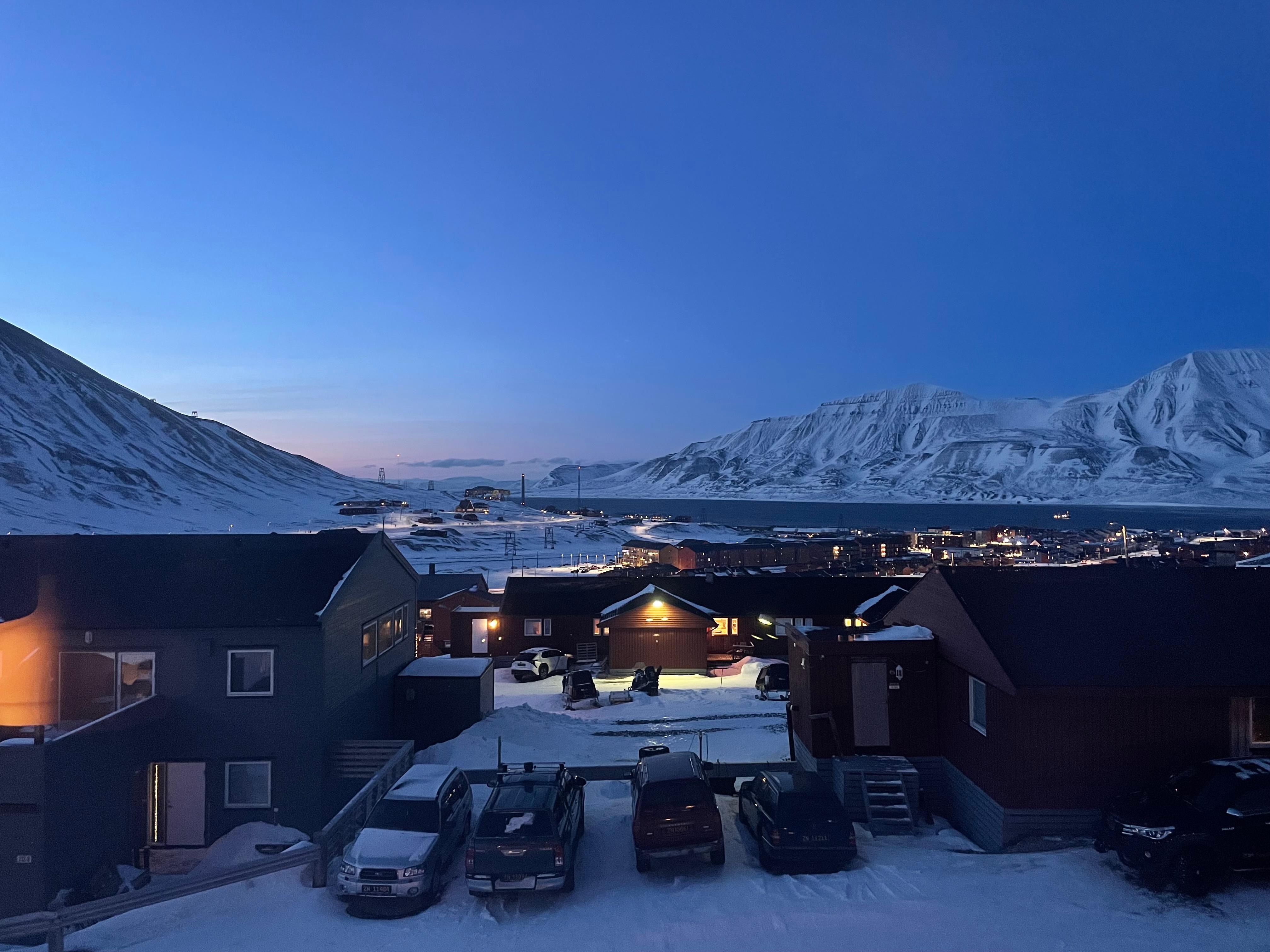 Abendlicher Blick aus Restaurant 
