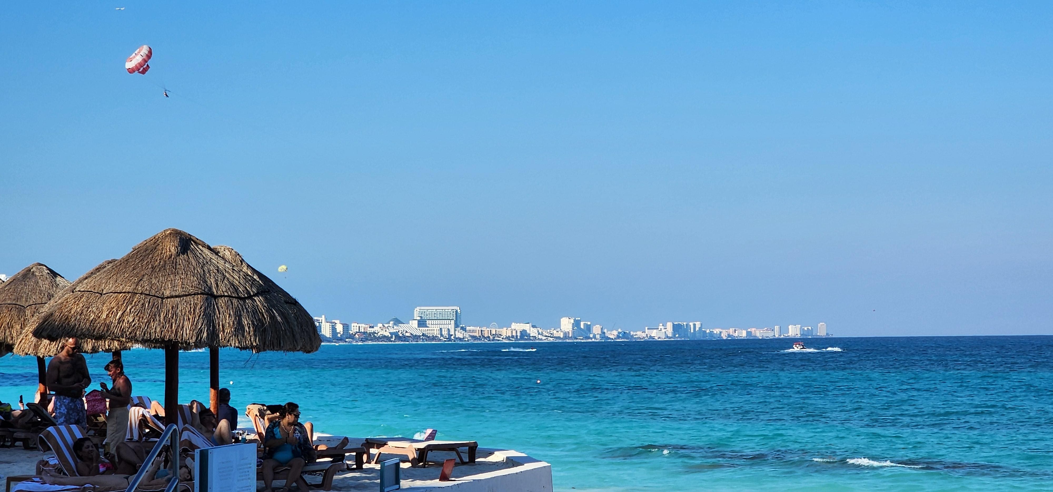 Hotel strip from the beach