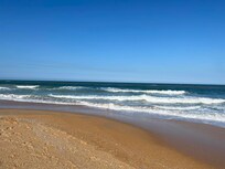 Beach right across the road