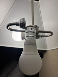 Broken lamp with exposed wires
