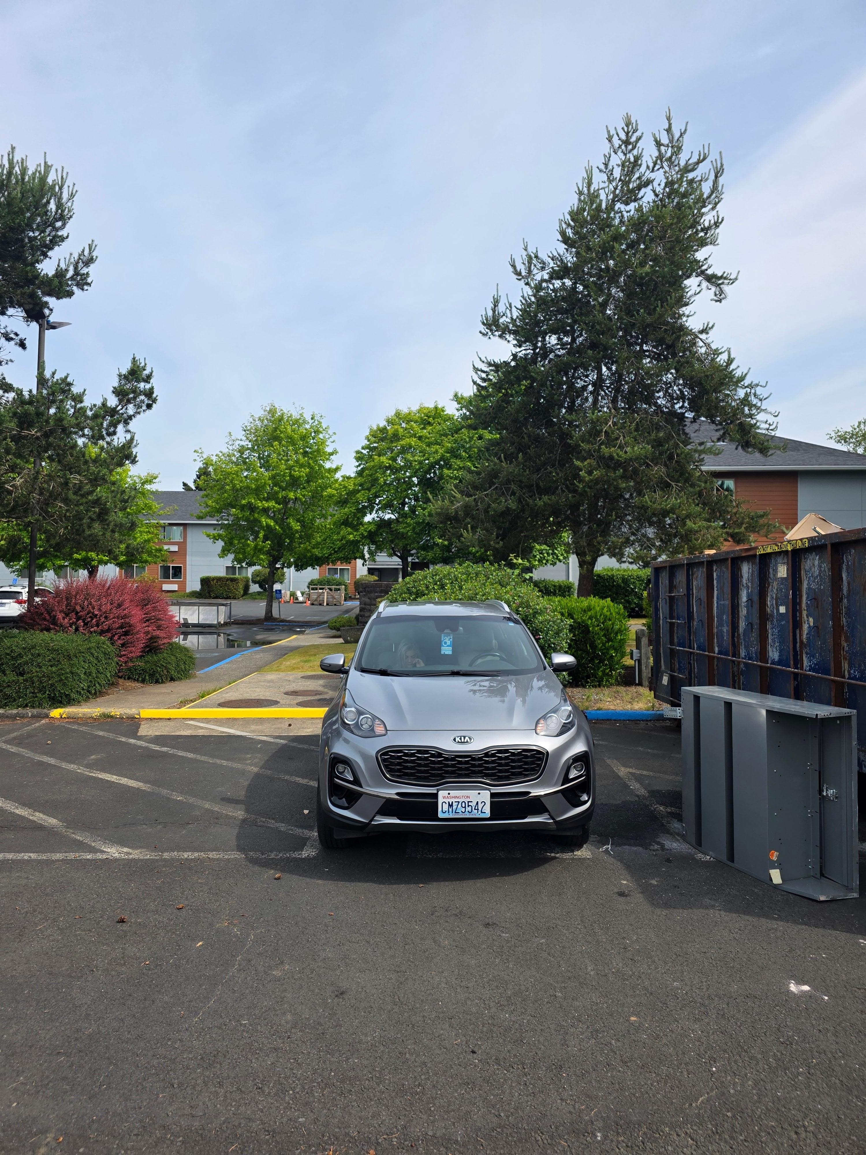 Where handicapped parking was closest but not flooded