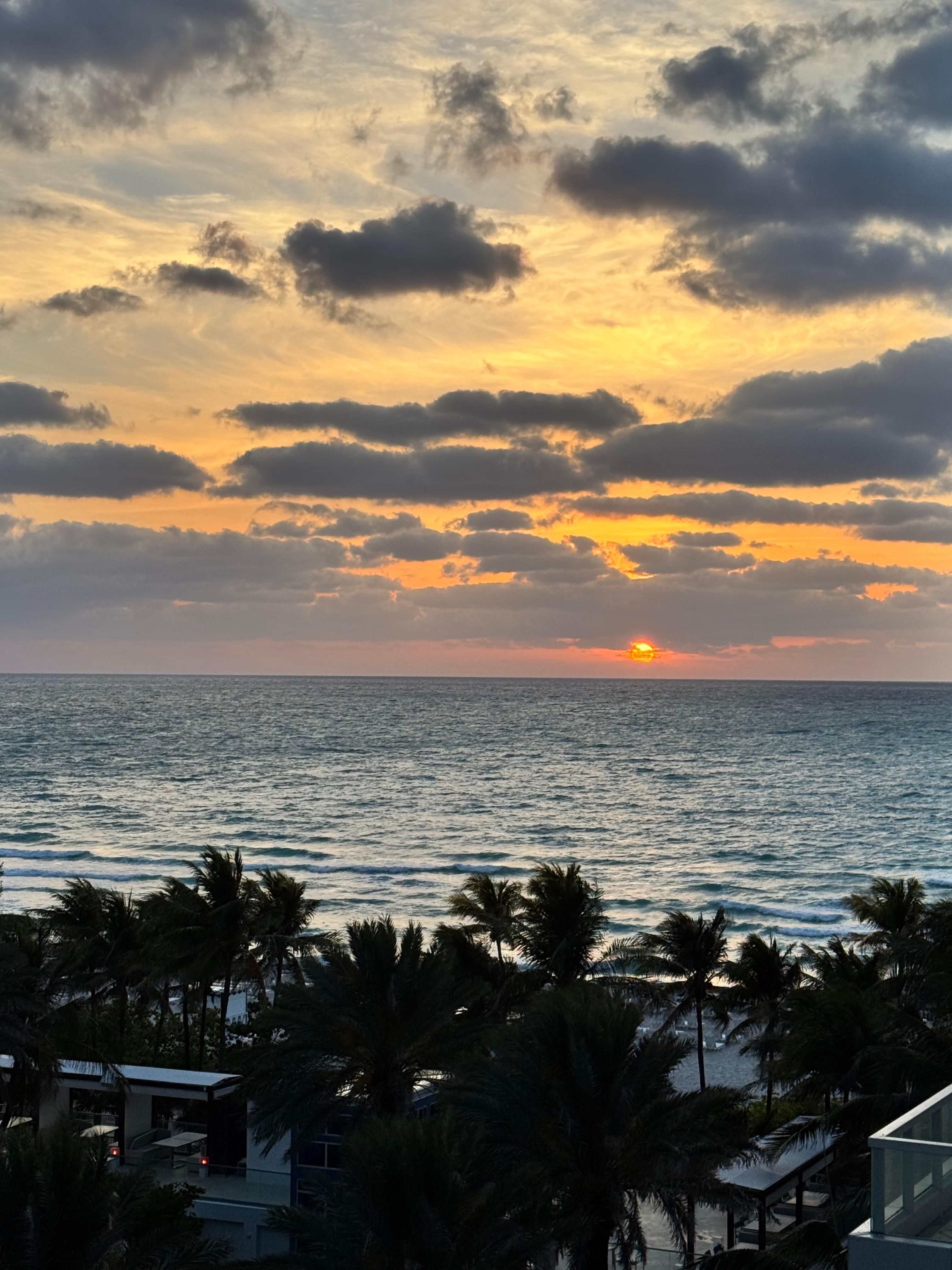 View from balcony watching the sunrise 