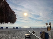 View of beach from pool