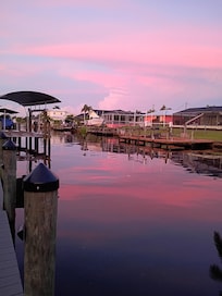 Sunrise from tiki bar