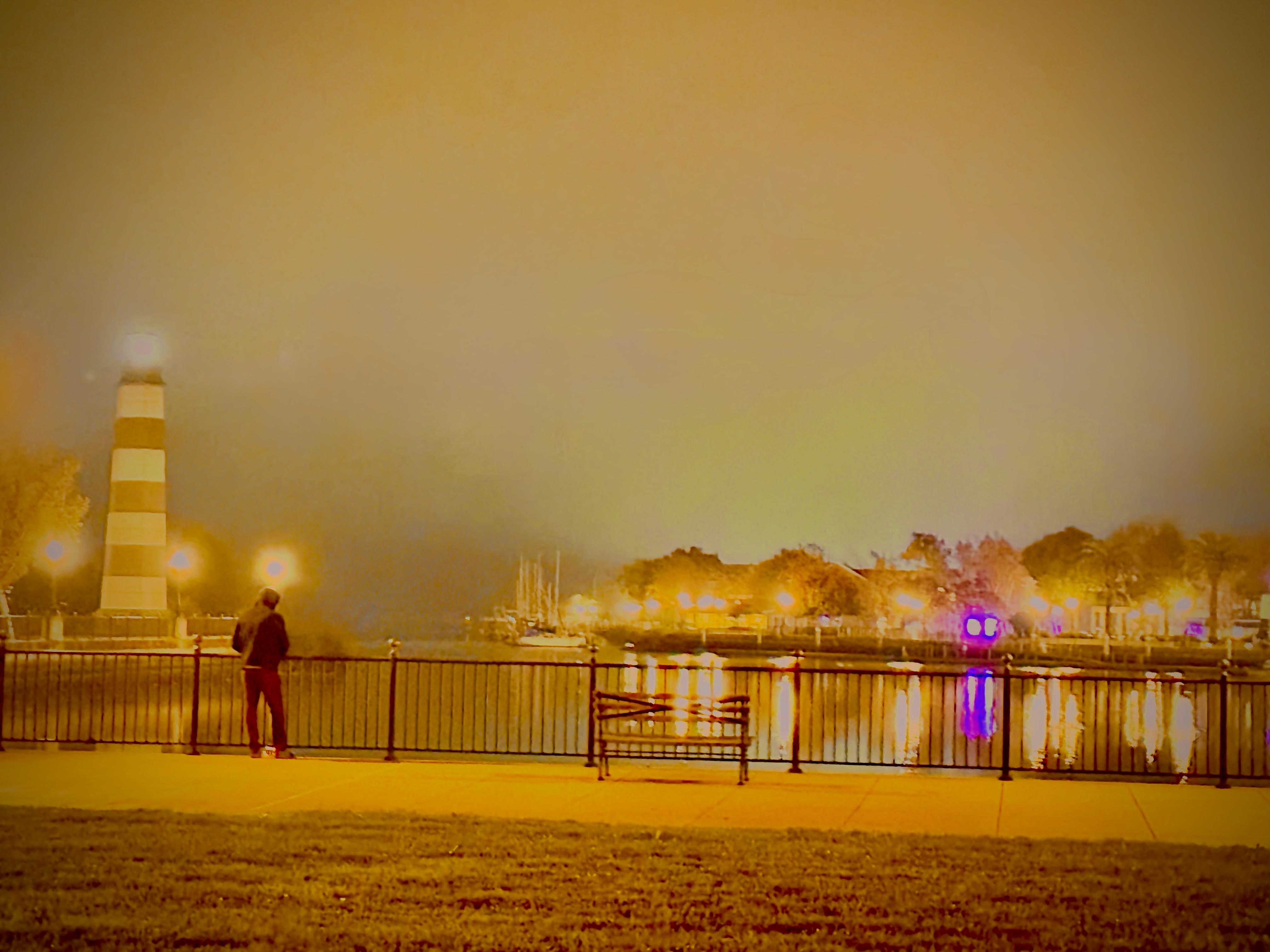 Foggy Bay and marina behind the hotel