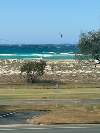 View from covered balcony