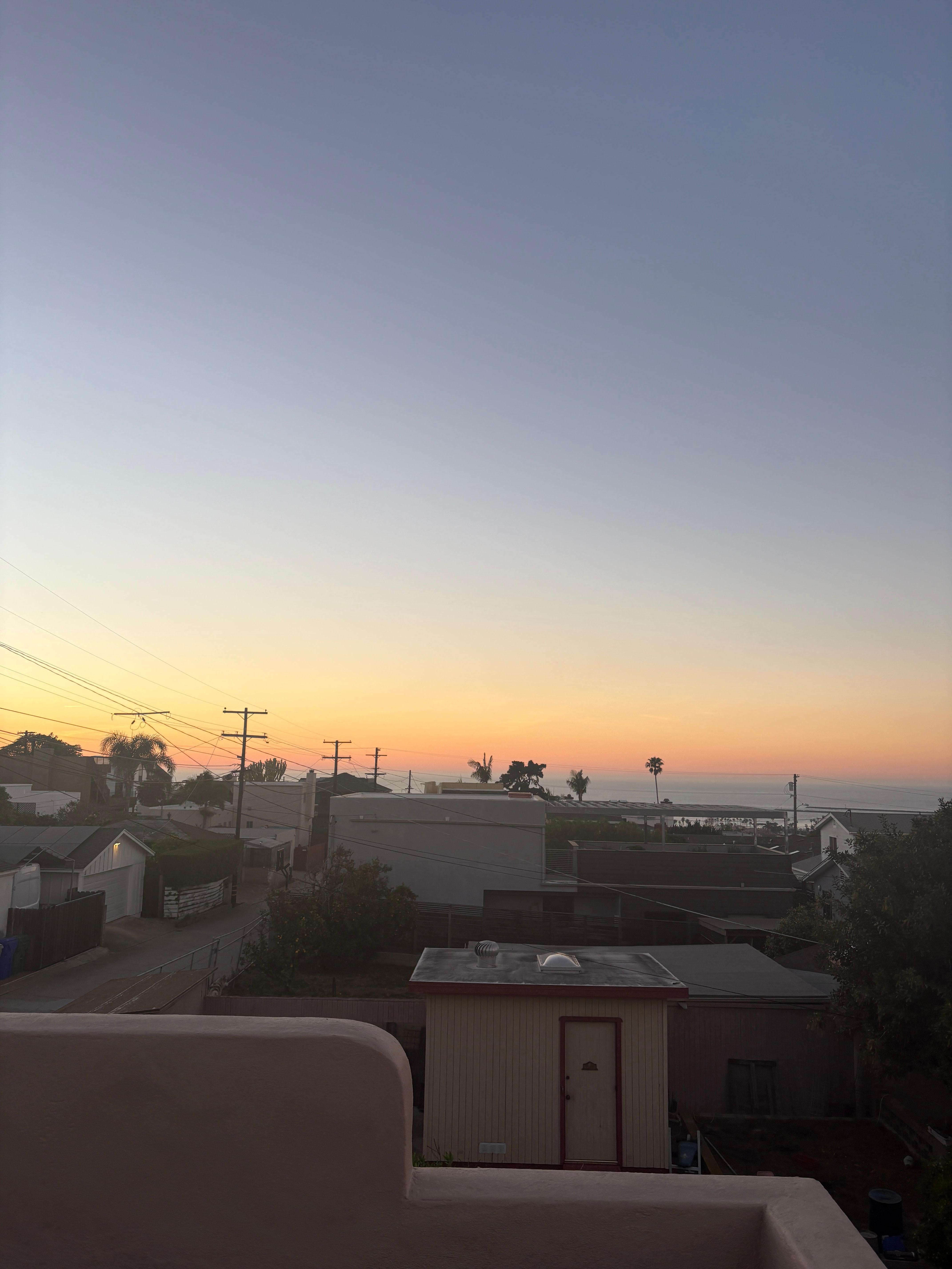 Sunrise from the rooftop patio