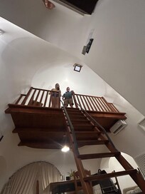 Ladder to the upper bedroom