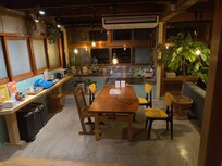 Coffee and tea area with the planta.