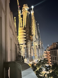 Balcony view at night.