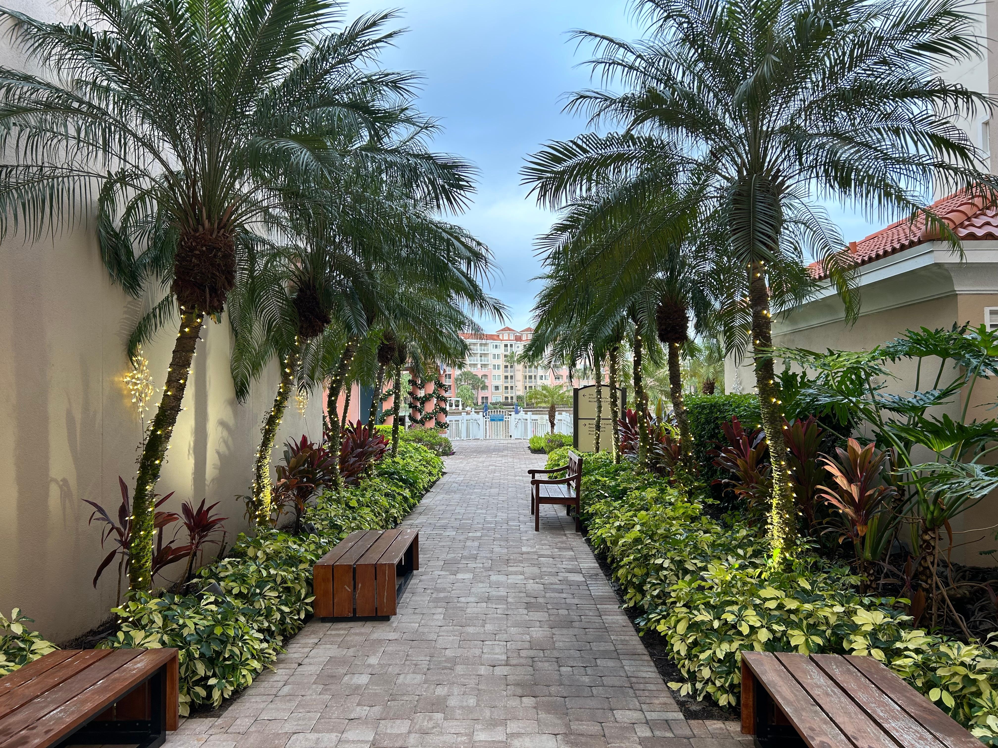 Walkway between beach and pool