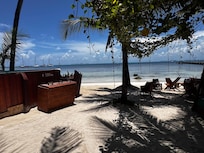 Another view from the cabana (the wooden structure to the left is the pool).