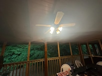 Smoke filled patio when grilling because ceiling fan does not work, set off fire alarm