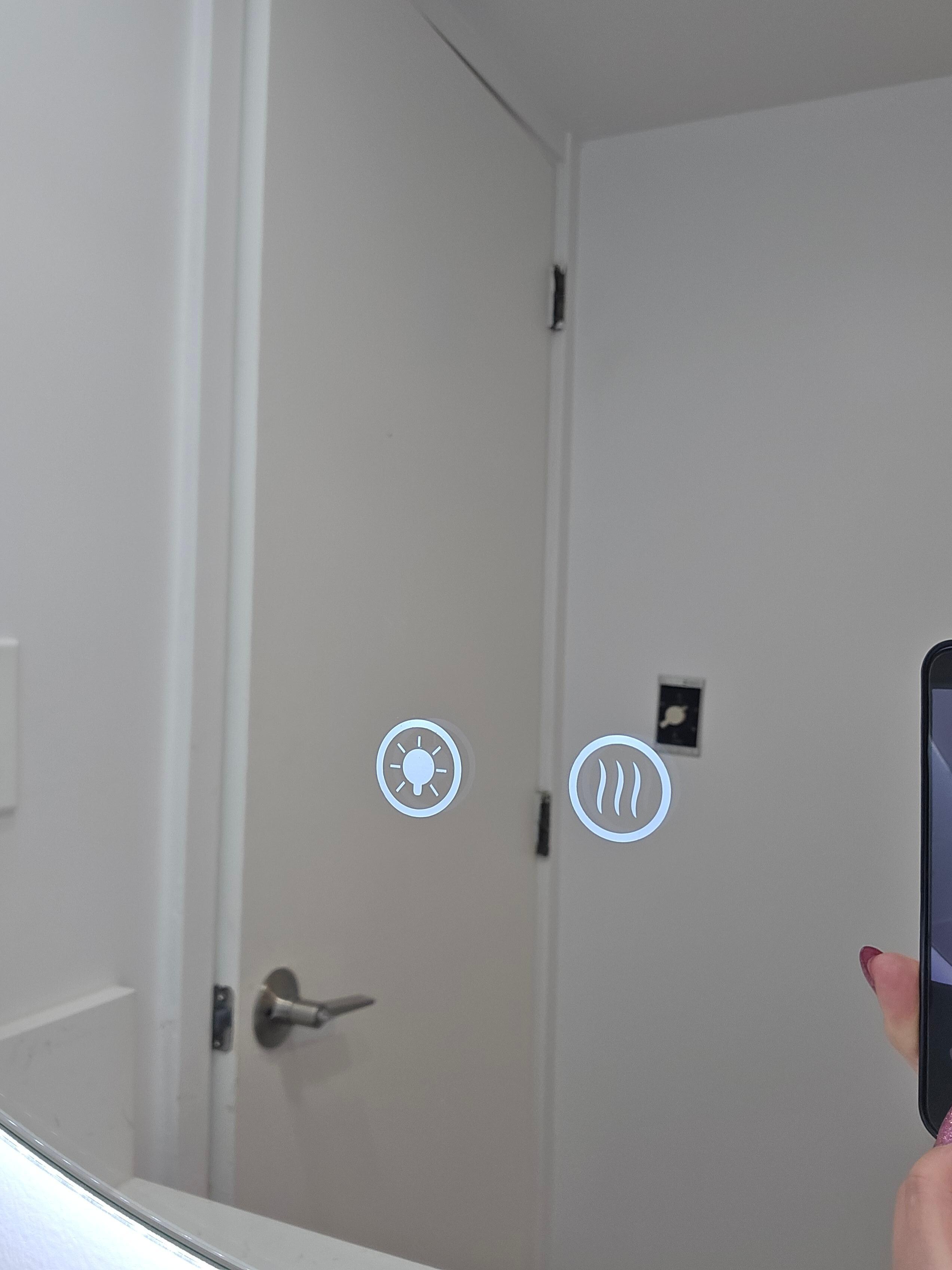 This is a smart mirror in the bathroom.  Very helpful.