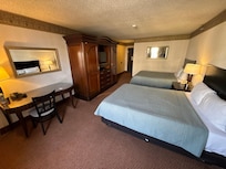 … dingy, dark brown rooms — at least all the stains are hidden!